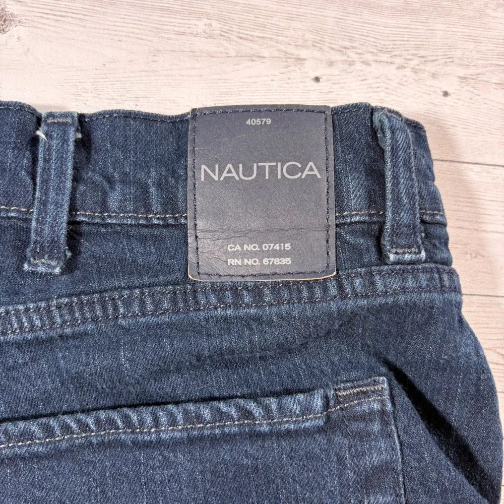 Nautica Mens Straight Fit Stretch Jeans Dark Wash Indigo Denim 38x32 RP8304